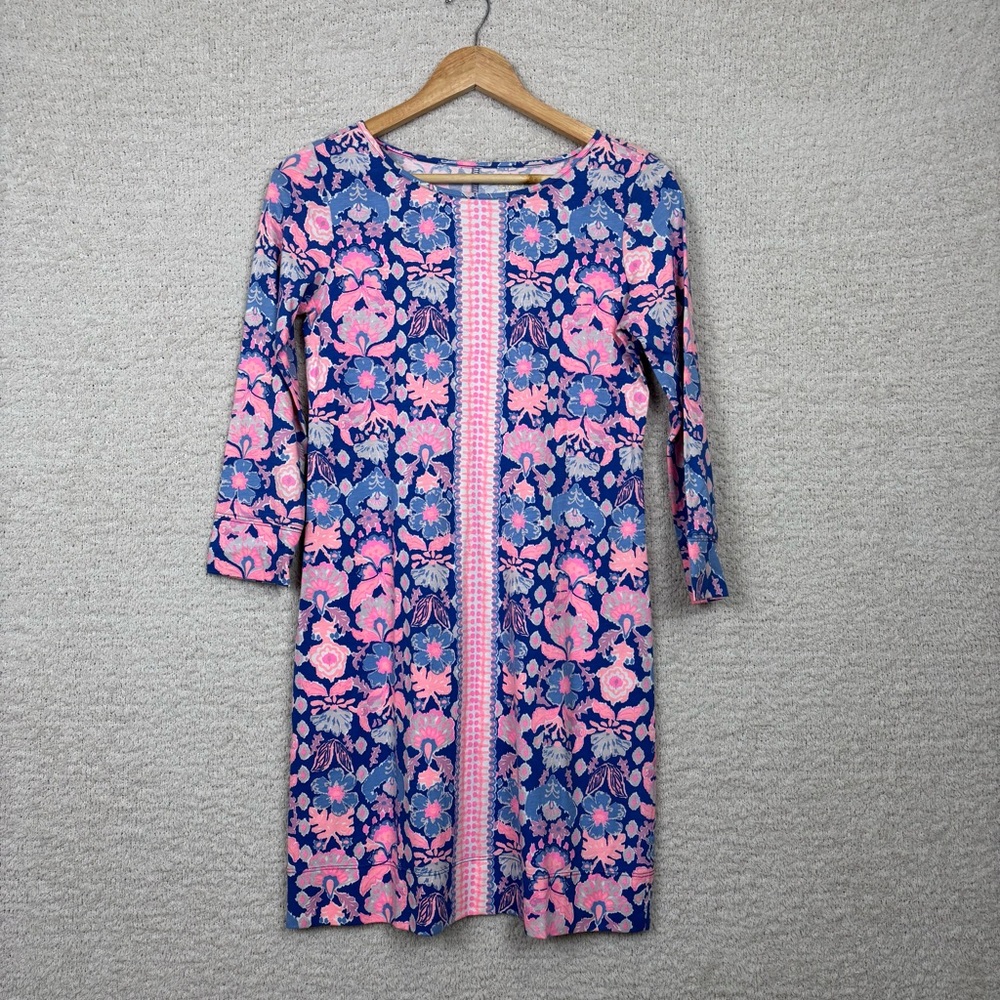 Lilly Pulitzer Dress Womens XS Blue Pink Marlowe Iris Werk It Engineered Pima Co